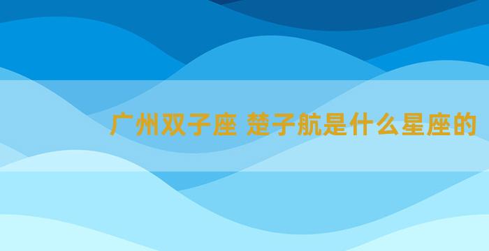 广州双子座 楚子航是什么星座的